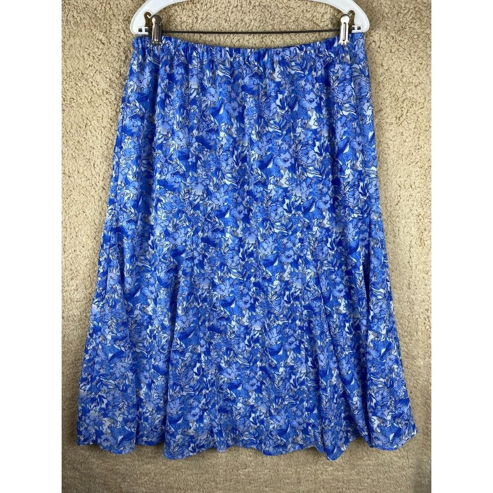 Appleseed's Women's Size L Long Layered Flowered Flowing Skirt